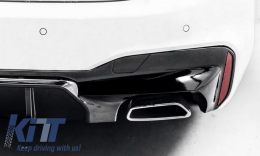 Rear Bumper Diffuser suitable for BMW 5 Series G30 G31 Limousine Touring (2017-up) M5 Design Piano Black-image-6043640