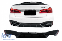 Rear Bumper Diffuser suitable for BMW 5 Series G30 G31 Limousine Touring (2017-up) M5 Design Piano Black