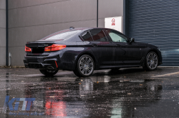 Rear Bumper Diffuser suitable for BMW 5 Series G30 G31 Limousine Touring (2017-up) M5 Design Piano Black-image-6098351
