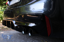 Rear Bumper Diffuser suitable for BMW 5 Series G30 G31 Limousine Touring (2017-up) M5 Design Piano Black-image-6114939