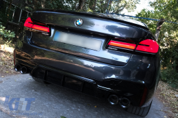 Rear Bumper Diffuser suitable for BMW 5 Series G30 G31 Limousine Touring (2017-up) M5 Design Piano Black-image-6114940