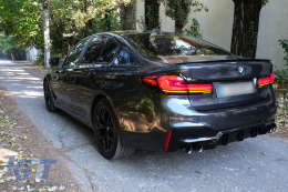 Rear Bumper Diffuser suitable for BMW 5 Series G30 G31 Limousine Touring (2017-up) M5 Design Piano Black-image-6114942