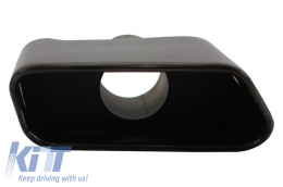 Rear Bumper Diffuser suitable for BMW 5 Series G30 G31 Limousine Touring (2017-up) with Exhaust Muffler Tips M Performance Design Black Edition-image-6047241
