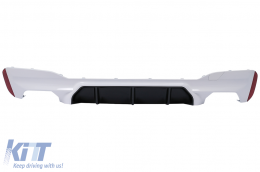 Rear Bumper Diffuser suitable for BMW 5 Series G30 G31 Limousine Touring (2017-up) M5 Design WHITE & BLACK