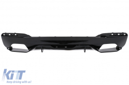 Rear Bumper Diffuser suitable for BMW 5 Series G30 G31 Limousine Touring (2017-2019) M5 Design Piano Black - RDBMG30M5NFLJ