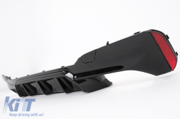 Rear Bumper Diffuser suitable for BMW 5 Series G30 G31 Limousine Touring (2017-2024) M5 Design Piano Black-image-6114587