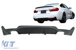 Rear Bumper Diffuser suitable for BMW F32 F33 F36 (2013-) Coupe Cabrio 4 Series M Performance Design Twin Double Outlet