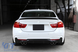 Rear Bumper Diffuser suitable for BMW F32 F33 F36 (2013-) Coupe Cabrio 4 Series M Performance Design Twin Double Outlet Piano Black-image-6082003