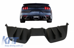 Rear Bumper Diffuser suitable for Ford Mustang Mk6 VI Sixth Generation (2015-2017) RTR Design Matte Black-image-6059126