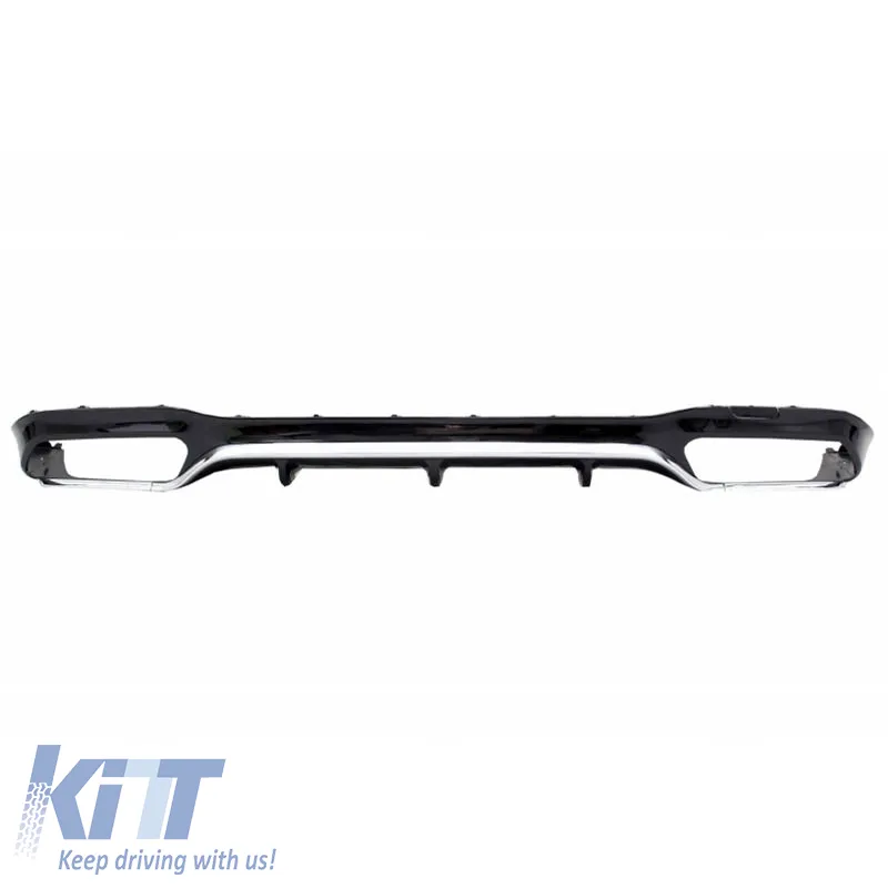 Rear Bumper Diffuser suitable for Mercedes-Benz E-Class W213 16-19 A Design Bumper Black/Chrome Made from ABS Plastic 1pc