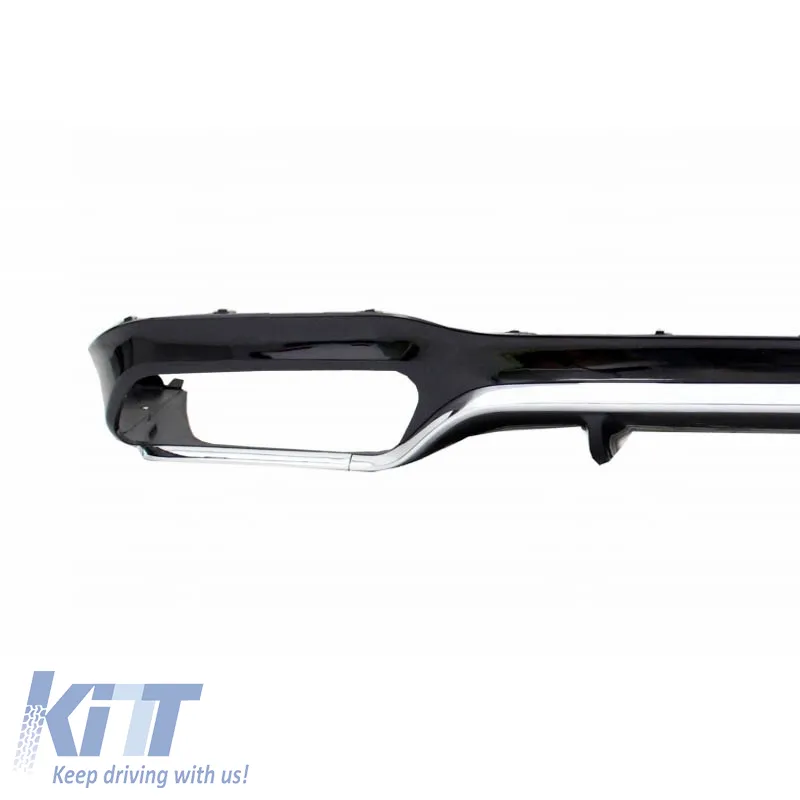 Rear Bumper Diffuser suitable for Mercedes-Benz E-Class W213 16-19 A Design Bumper Black/Chrome Made from ABS Plastic 1pc