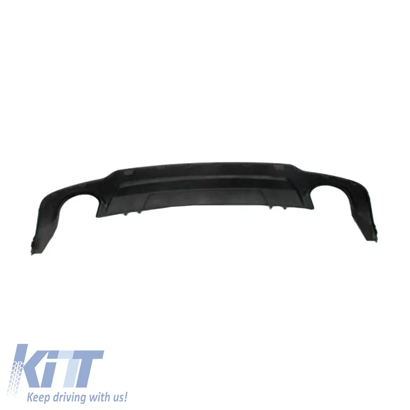 Rear Bumper Diffuser suitable for Mercedes-Benz C-Class W204 11-14 Facelift A Design Line Bumpers with 2 Single Exhausts Right & Left from ABS Plastic 1pc