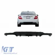 image-20-Rear Bumper Diffuser suitable for Mercedes-Benz C-Class W204 11-14 Facelift A Design C63 Look with 2 Double Exhausts Right & Left from ABS Plastic 1pc