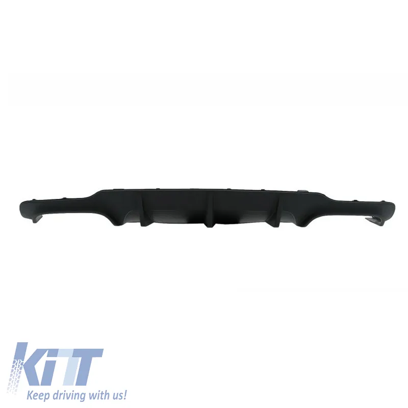 Rear Bumper Diffuser suitable for Mercedes-Benz C-Class W204 11-14 Facelift A Design C63 Look with 2 Double Exhausts Right & Left from ABS Plastic 1pc