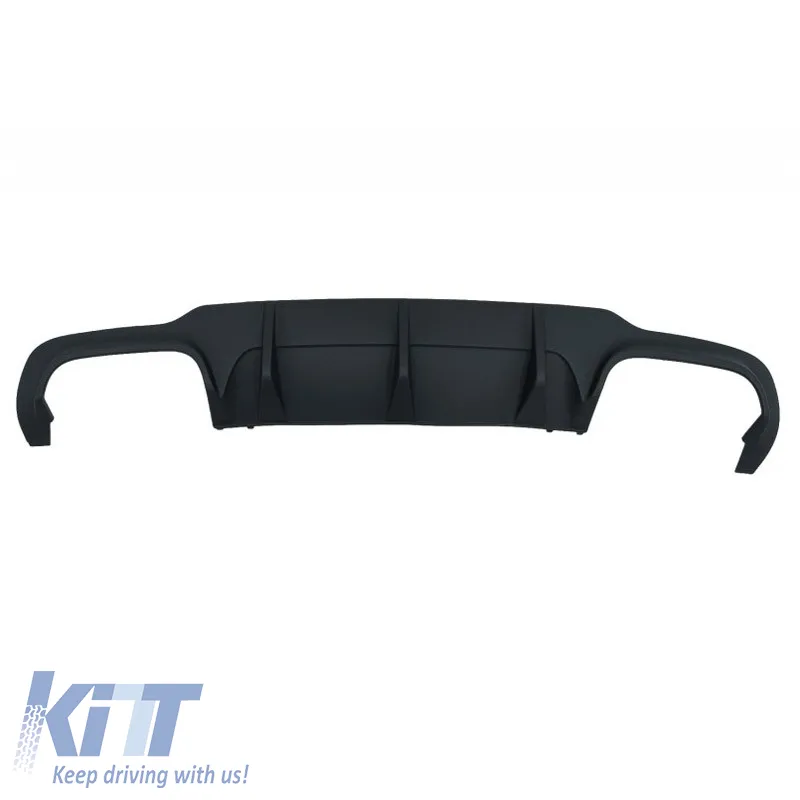 Rear Bumper Diffuser suitable for Mercedes-Benz C-Class W204 11-14 Facelift A Design C63 Look with 2 Double Exhausts Right & Left from ABS Plastic 1pc