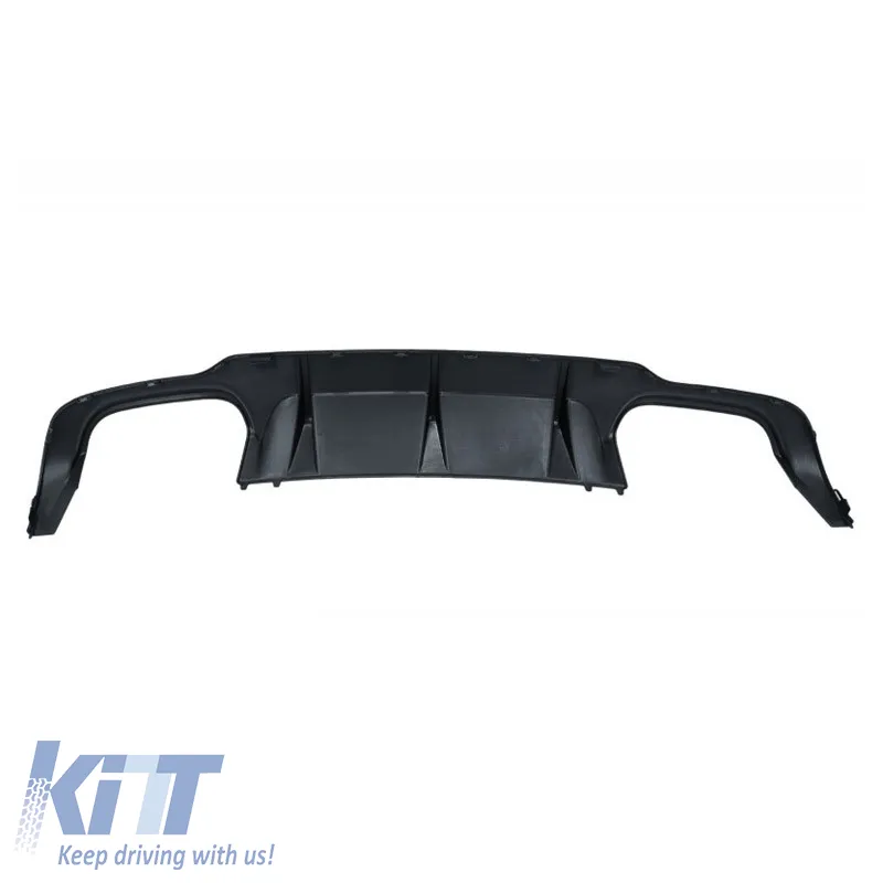Rear Bumper Diffuser suitable for Mercedes-Benz C-Class W204 11-14 Facelift A Design C63 Look with 2 Double Exhausts Right & Left from ABS Plastic 1pc