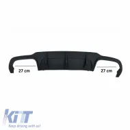 Rear Bumper Diffuser suitable for Mercedes-Benz C-Class W204 11-14 Facelift A Design C63 Look with 2 Double Exhausts Right & Left from ABS Plastic 1pc-image-6299291