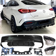 Rear Bumper Diffuser suitable for Mercedes-Benz GLE Coupe C167 SUV 2019+ A Design Look for a Design Sport Line Version Bumpers Set with Black Exhaust Tips