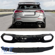 Rear Bumper Diffuser suitable for Mercedes-Benz A-Class W177 19+ Hatchback A45 A Design Look - CGRRBDM6038145