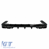 Rear Bumper Diffuser suitable for Mercedes-Benz E-Class C238 Coupe / A238 Cabrio 16-19 A Design 63 Look With Black Exhaust Tips