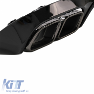 Rear Bumper Diffuser suitable for Mercedes-Benz E-Class C238 Coupe / A238 Cabrio 16-19 A Design 63 Look With Black Exhaust Tips