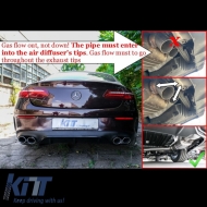 Rear Bumper Diffuser suitable for Mercedes-Benz E-Class C238 Coupe / A238 Cabrio 16-19 A Design 63 Look With Black Exhaust Tips
