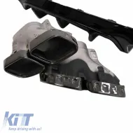 Rear Bumper Diffuser suitable for Mercedes-Benz E-Class C238 Coupe / A238 Cabrio 16-19 A Design 63 Look With Black Exhaust Tips-image-6316485