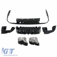 Rear Bumper Diffuser suitable for Mercedes-Benz E-Class C238 Coupe / A238 Cabrio 16-19 A Design 63 Look With Black Exhaust Tips-image-6316486