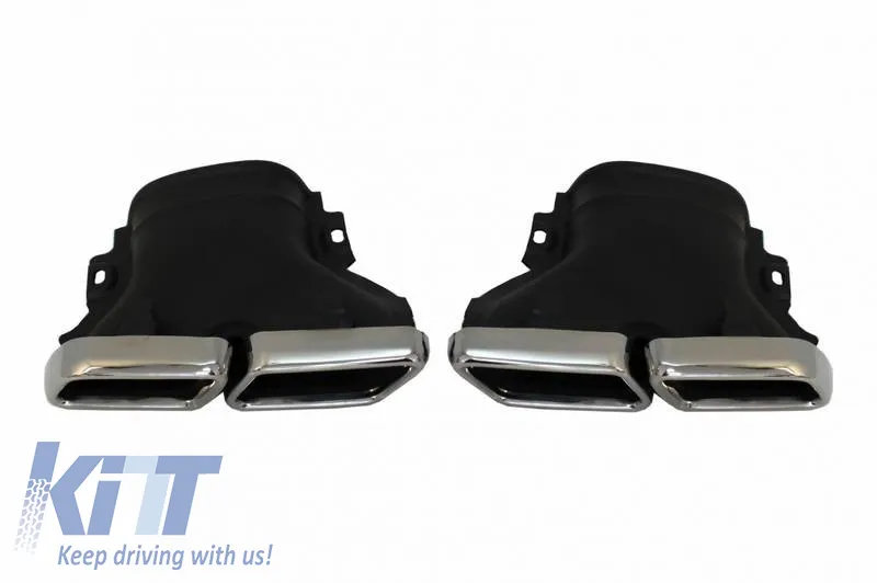 Rear Bumper Diffuser suitable for Mercedes-Benz GLC SUV X253 2015-2019 GLC63 A Design Look for a Design Sport Line Version Bumpers Set with Chrome Exhaust Tips