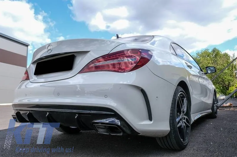 Rear Bumper Diffuser suitable for Mercedes-Benz CLA C117 13-16 A Design 45 Look suitable for A Design Sport Line Version Bumpers Piano Black