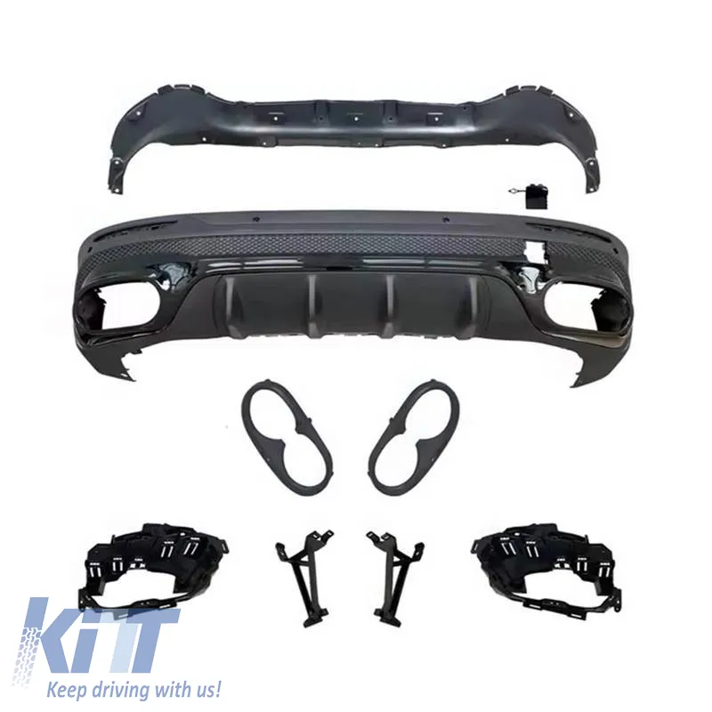 Rear Bumper Diffuser suitable for Mercedes-Benz GLB (X247) 2019+ A Design GLB45 Look suitable for A Design Line Bumpers Piano Black
