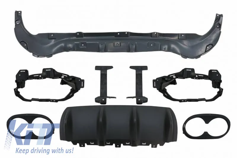 Rear Bumper Diffuser suitable for Mercedes-Benz GLB (X247) 2019+ A Design GLB45 Look suitable for A Design Line Bumpers Piano Black