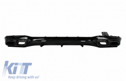 Rear Bumper Diffuser suitable for Mercedes-Benz E-Class W213 16-19 with A Design Line Bumper Black A Design 63 Look with Black Exhaust Tips - CGRRBDM6041723
