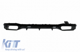Rear Bumper Diffuser suitable for Mercedes-Benz E-Class W213 16-19 with A Design Line Bumper Black A Design 63 Look with Black Exhaust Tips