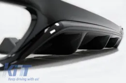 Rear Bumper Diffuser suitable for Mercedes-Benz E-Class W213 16-19 with A Design Line Bumper Black A Design 63 Look with Black Exhaust Tips-image-6324092