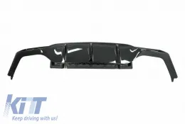 Rear Bumper Diffuser suitable for Mercedes-Benz E-Class W213 16-19 with A Design Line Bumper Black A Design 63 Look with Black Exhaust Tips-image-6324093