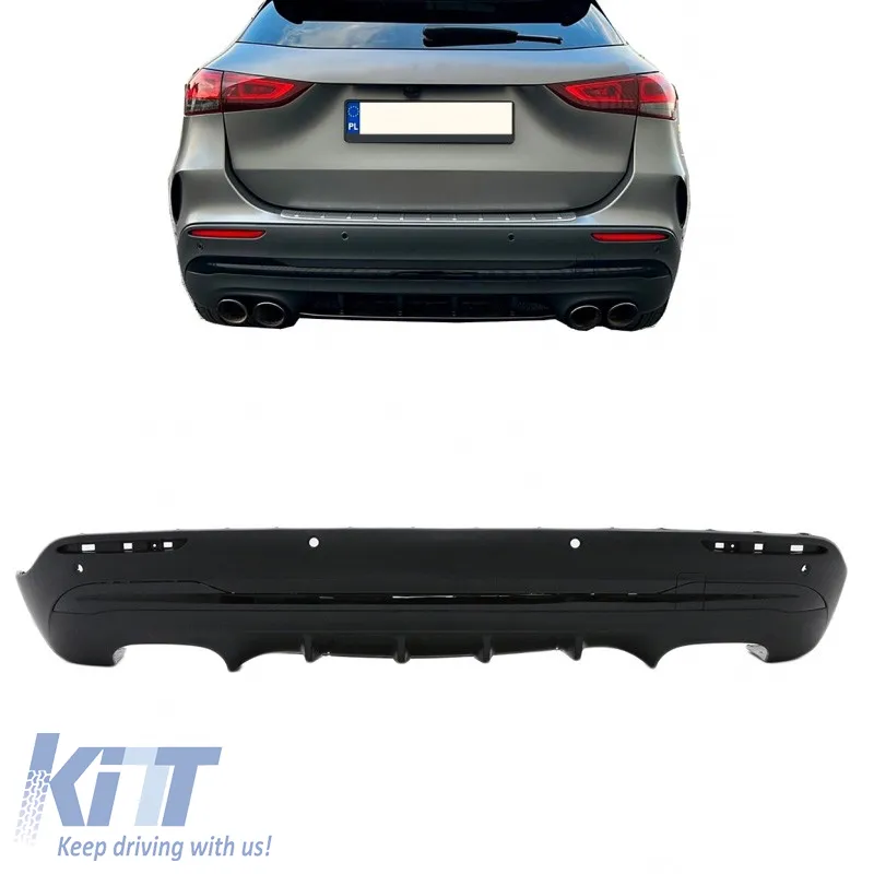 Rear Bumper Diffuser suitable for Mercedes-Benz GLA H247 2020+ GLA45 A Design Look for a Design Sport Line Version Bumpers Black Edition