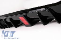 Rear Bumper Diffuser suitable for Mercedes-Benz E-Class W213 16-19 with A Design Line Bumper Black Brabus Look with Black Exhaust Tips