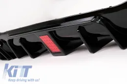 Rear Bumper Diffuser suitable for Mercedes-Benz E-Class W213 16-19 with A Design Line Bumper Black Brabus Look with Black Exhaust Tips-image-6324680
