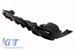 Rear Bumper Diffuser suitable for Mercedes-Benz E-Class W213 16-19 with A Design Line Bumper Black Brabus Look with Black Exhaust Tips