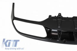 Rear Bumper Diffuser suitable for Mercedes-Benz C-Class C205 Coupe 14-21 A Design 63 Look With Black Exhaust Tips