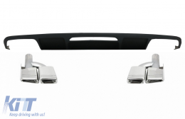Rear Bumper Diffuser suitable for Mercedes CLS Sedan W218 (2011-2017) and Exhaust Muffler Tips Tail Pipes Only for AMG Sport Line - CORDMBW218AMGTY