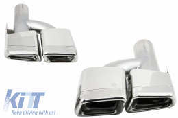 Rear Bumper Diffuser suitable for Mercedes CLS Sedan W218 (2011-2017) Trunk Spoiler and Exhaust Muffler Tips Tail Pipes Only for AMG Sport Line-image-6064096