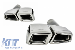 Rear Bumper Diffuser suitable for Mercedes CLS Sedan W218 (2011-2017) Trunk Spoiler and Exhaust Muffler Tips Tail Pipes Only for AMG Sport Line-image-6064097