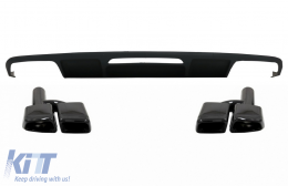 Rear Bumper Diffuser suitable for Mercedes W218 CLS Sedan (2011-2017) and Exhaust Muffler Tips Tail Pipes Only for AMG Sport Line - CORDMBW218AMGTYNB