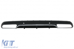 Rear Bumper Diffuser suitable for Mercedes C-Class W205 S205 (2014-2020) C63 Design Only for Sport Package-image-5991173