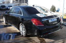 Rear Bumper Diffuser suitable for Mercedes S-Class W222 Sport Line Package (2013-06.2017) S63 Design-image-6022303