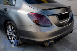 Rear Bumper Diffuser suitable for Mercedes C-Class W205 S205 (2014-2018) C63 Look Shadow Black only for Standard Bumper-image-6053462