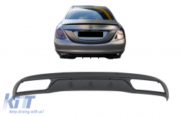 Rear Bumper Diffuser suitable for Mercedes C-Class W205 S205 (2014-2018) C63 Look Shadow Black only for Standard Bumper-image-6068215