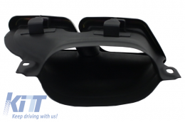 Rear Bumper Diffuser suitable for Mercedes C-Class W205 S205 (2014-2020) C63 Design with Black Exhaust Muffler Tips Only for Sport Package-image-6053201
